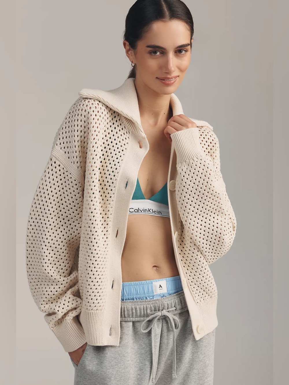 NWT Varley Myrtle Buttondown Knit Top Cardigan